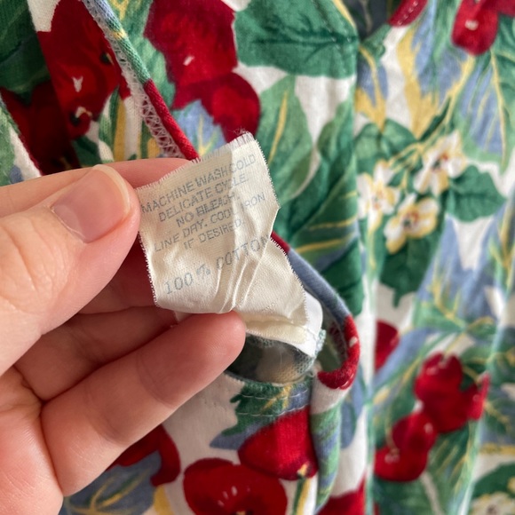 Vintage Cherry Romper Girls Size 10 Coverall Short Retro Fruit Summer Spring - Picture 7 of 14